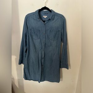 Women’s Merona Denim Button Up Dress With Pockets